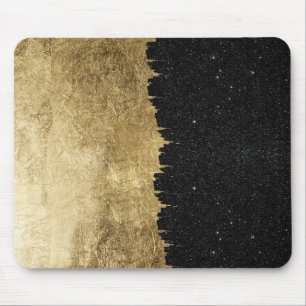 Imitat-Gold u. schwarze Starry NachtBrushstrokes Mousepad