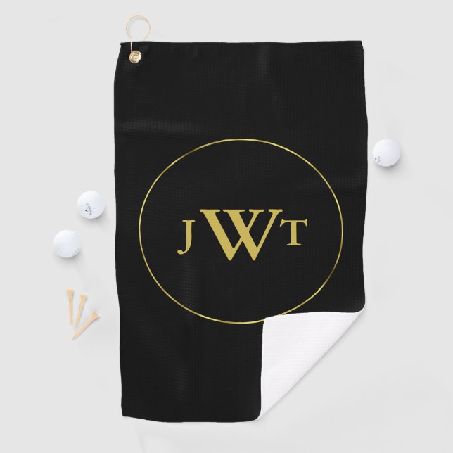 Imitat-Gold und schwarzes kundenspezifisches mit Golfhandtuch (Insitu)