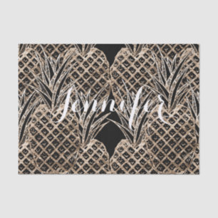 Imitat-Goldblatt-Ananas-Collagen-Monogramm Seidenpapier