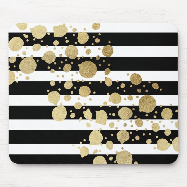 Imitat-Goldfarben-Spritzer auf den schwarzen u. Mousepad (Vorne)