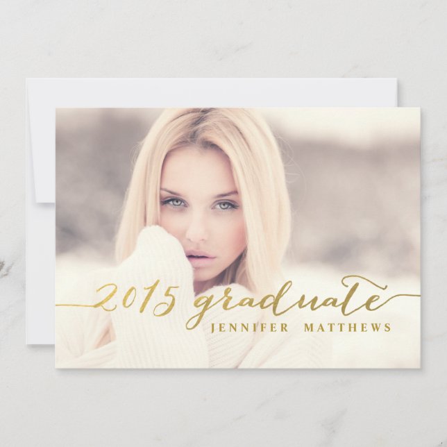 Imitat-Goldfolie | 2015 Abschluss-Party Einladung (Vorderseite)