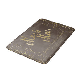 Imitat-Goldfolie "Herr u. Frau" Monogramm-Hochzeit Badematte
