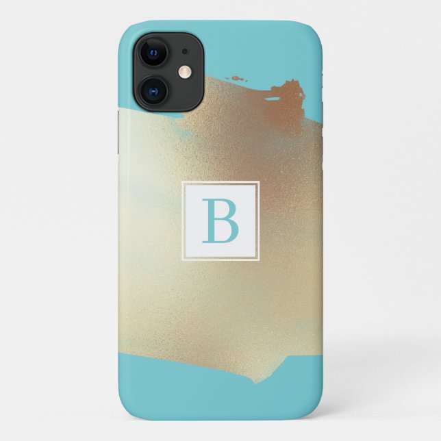 Imitat Goldfolie Schnürsenkel Einfach Monogramm Tü Case-Mate iPhone Hülle (Rückseite)