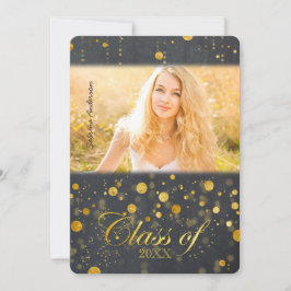 Imitat-Goldfolieconfetti-Foto-Abschluss Einladung