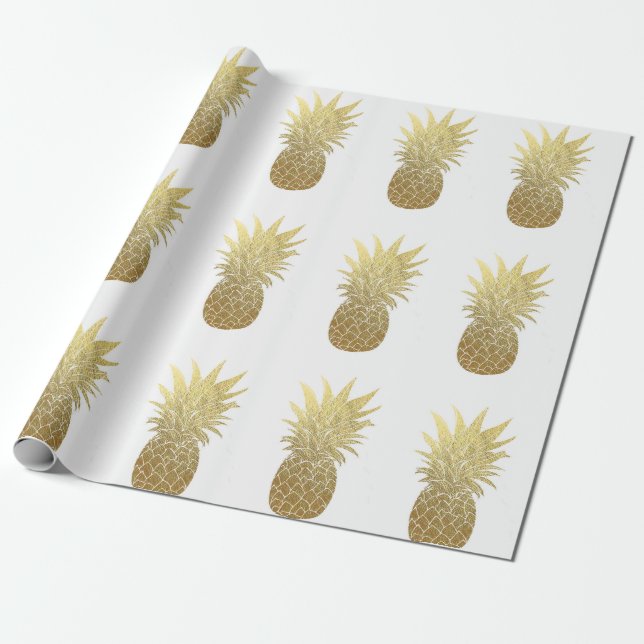 Imitat-Goldfolien-Ananas-Verpackungs-Papier Geschenkpapier (Ungerollt)