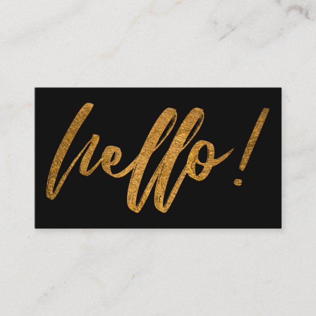Imitat-Goldfolien-hallo Handschrifts-Skript auf Visitenkarte (Vorderseite)