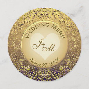 Imitat-Goldfolien-Hochzeits-Menü Menükarte