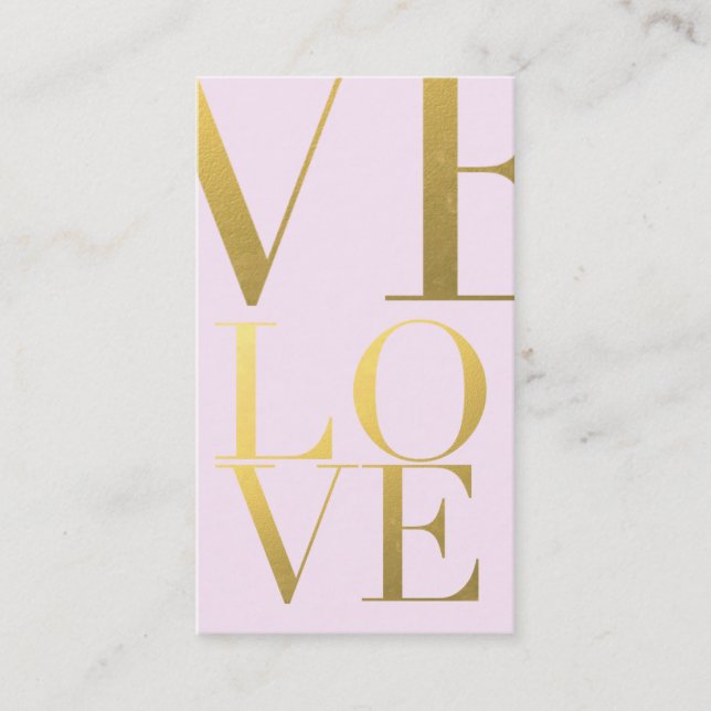 Imitat-Goldfolien-Liebe-Rosa Visitenkarte (Vorderseite)