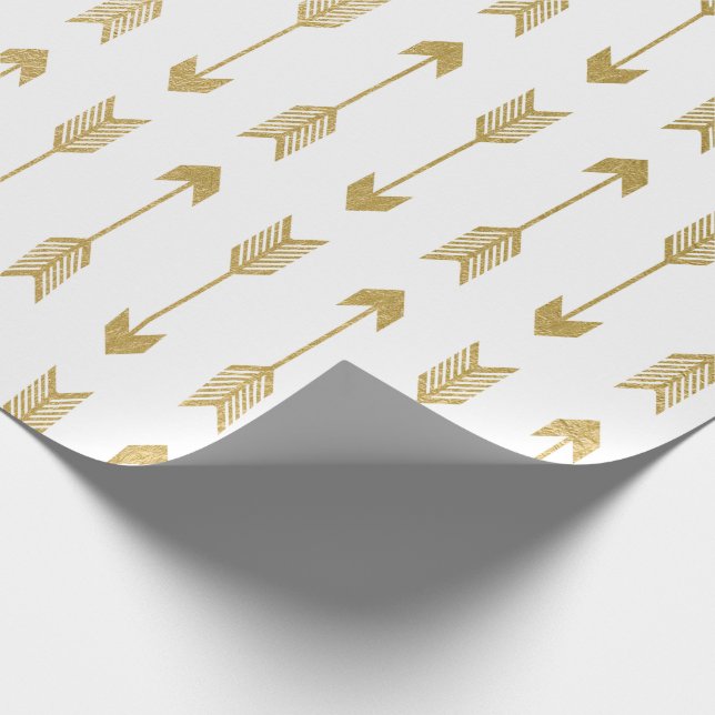 Imitat-Goldfolien-Pfeil-Muster Geschenkpapier (Ecke)