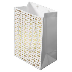 Imitat-Goldfolien-Pfeil-Muster Mittlere Geschenktüte