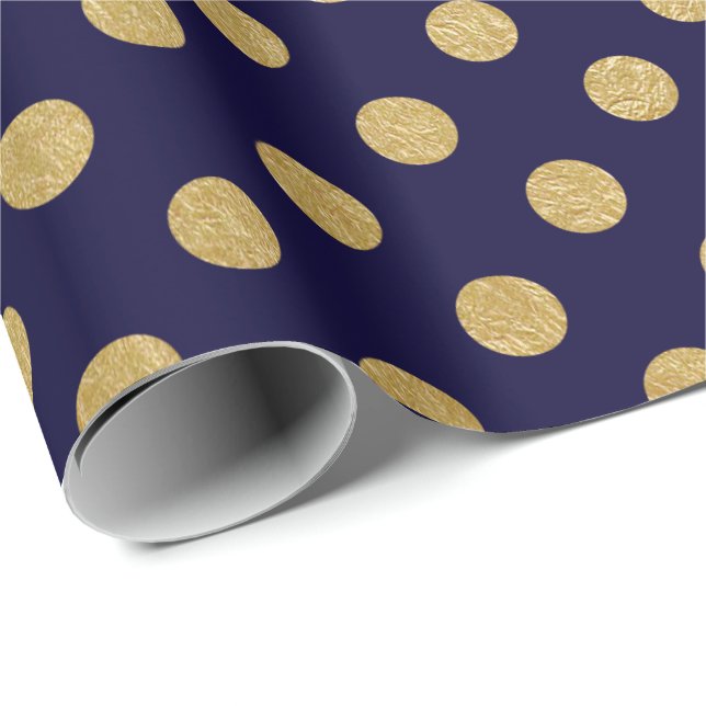 Imitat-Goldfolien-Polka-Punkt-Muster Geschenkpapier (Rolleneckpunkt)