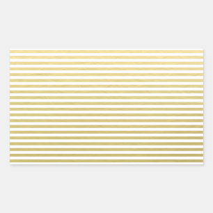 Imitat-Goldfolien-weißes Streifen-Muster Rechteckiger Aufkleber