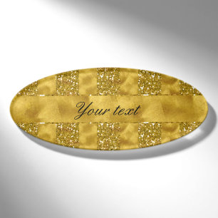 Imitat-GoldGlitterstreifen auf Goldfolie Namenschild