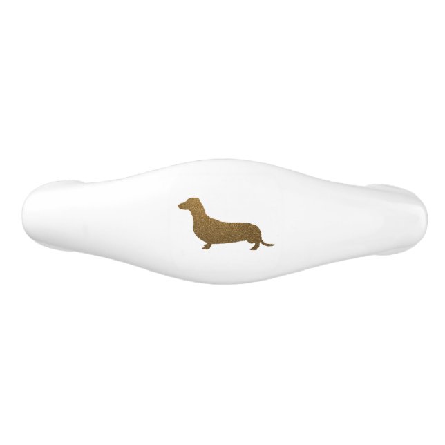 Imitat-GoldGlitzer der Dackel-Hundeikonen-(zu Keramikknauf (Vorderseite)