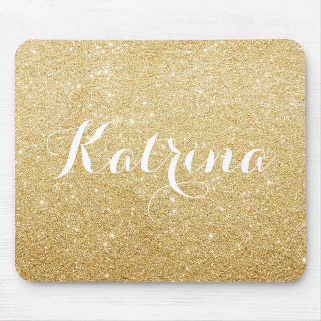 Imitat-GoldGlitzer-modernes personalisiertes Mousepad (Vorne)
