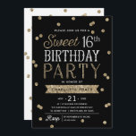Imitat-GoldGlitzerconfetti-Party des Bonbon-16 Einladung<br><div class="desc">Dieser Chic und stilvoller Bonbon-16. Geburtstags-Party Einladung kennzeichnet ein elegantes Imitat-RosengoldGlitter Confettithema mit moderner Typografie. Sie können die Hintergrundfarbe besonders anfertigen, um Ihre Ereignisthemafarbe, indem Sie auf zusammenzubringen "klicken, besonders anfertigen es" Knopf. Für eine sogar denkwürdige Einladung wählen Sie eine gestempelschnittene Form, ein strukturiertes Papier oder ein ultra-starkes Papier vor....</div>