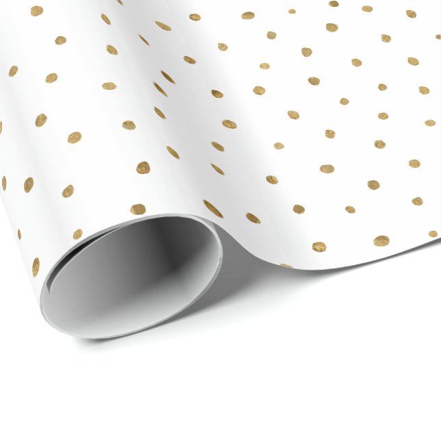 Imitat-Goldhand gezeichnete Polka-Punkte Geschenkpapier (Rolleneckpunkt)