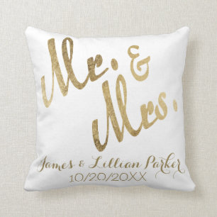Imitat-Goldherr und Frau Monogram Wedding Kissen