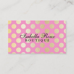 Imitat-Goldpolka-Punkte mit Rosa Visitenkarte