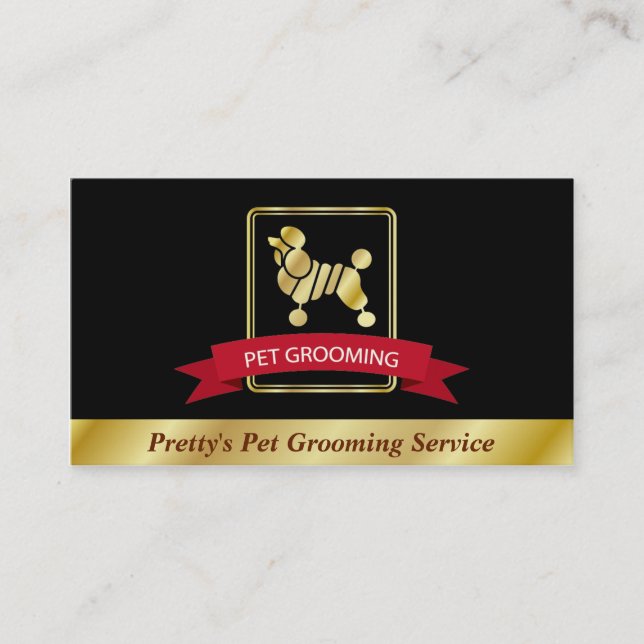 Imitat-Goldpudel-Haustier-Pflegenservice Visitenkarte (Vorderseite)