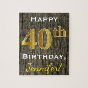 Imitat-Holz, Imitat-Gold40. Geburtstag +