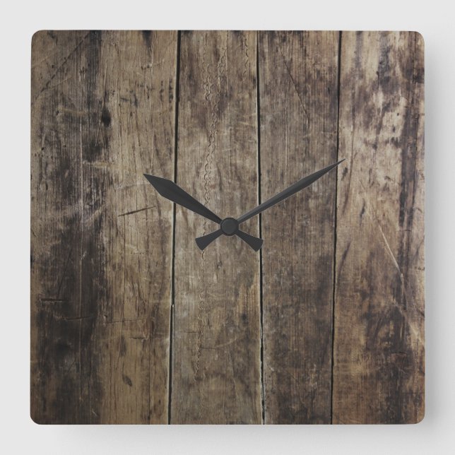 Imitat-Holz-Uhr Quadratische Wanduhr (Vorderseite)