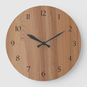 Imitat Holzkörner-Wandsperre Große Wanduhr
