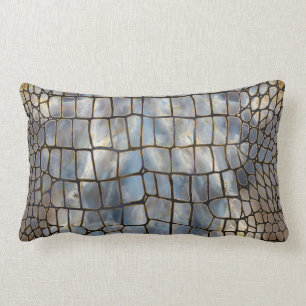 Imitat Krokodile Textur Marmor und Gold Lendenkissen
