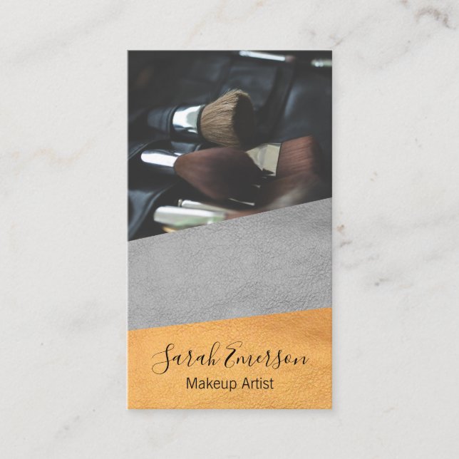 Imitat Leather Print | Farbblock der Mode Visitenkarte (Vorderseite)