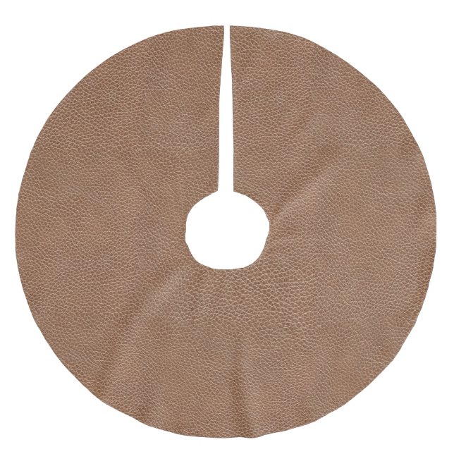 Imitat ledernes natürliches Brown Polyester Weihnachtsbaumdecke (Vorderseite)