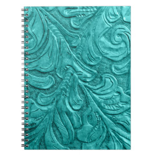 Imitat-ledernes Western-Muster-aquamarines Notizblock