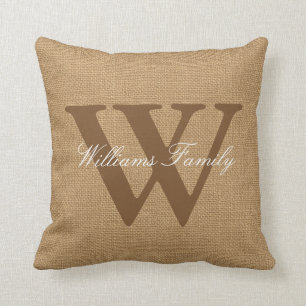 Imitat-Leinwand-Familienname-Monogrammthrow-Kissen Kissen