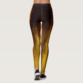 Imitat malte Gold und Glitzer auf Schwarzem Leggings