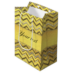 Imitat-metallische Glitzer-Sparren-Goldfolie Mittlere Geschenktüte