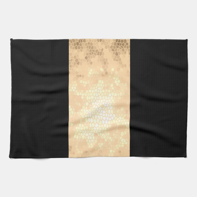 Imitat mit goldfarbenen und schwarzen Streifen Geschirrtuch (Horizontal)
