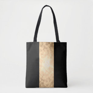 Imitat mit goldfarbenen und schwarzen Streifen Tasche