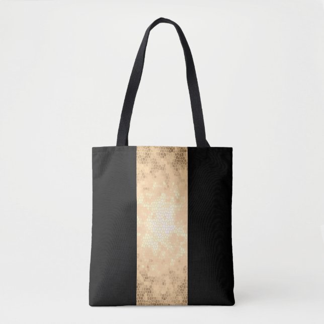 Imitat mit goldfarbenen und schwarzen Streifen Tasche (Vorderseite)