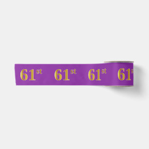 Imitat/Nachahmung Gold "61." Veranstaltungsnummer Satinband