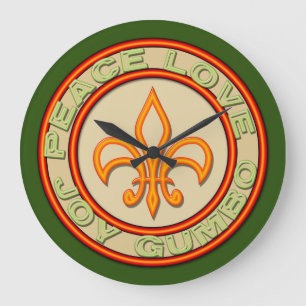 Imitat-Neonfriedensfreude-Gumbo-Lilie Große Wanduhr