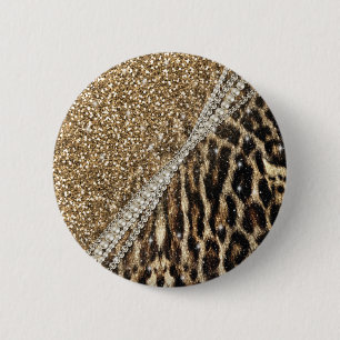 Imitat-Pelzdruck des schönen Leoparden des Chic Button