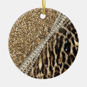 Imitat-Pelzdruck des schönen Leoparden des Chic Keramikornament