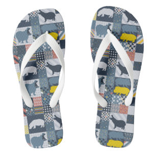 Imitat-Quilted Hippo Flip Flops