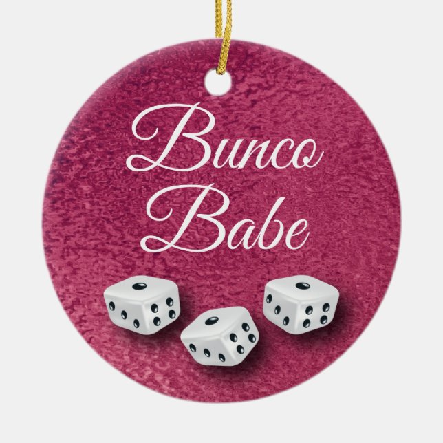 Imitat-rosa MetallChic und elegante Bunco Würfel Keramik Ornament (Vorne)
