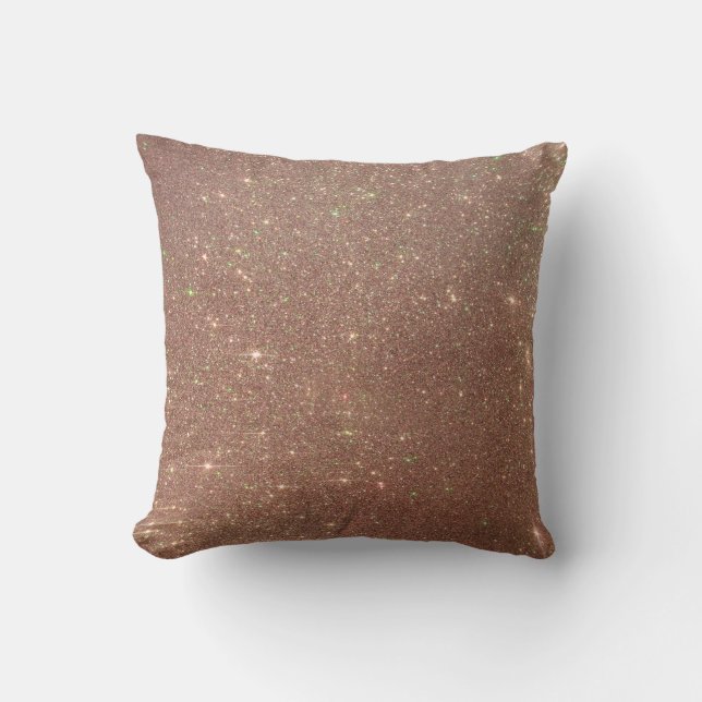 Imitat Rose Gold Glitzer Throw Kissen 3 (Vorderseite)