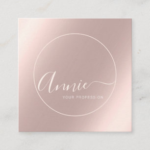 Imitat Rose Goldfolie leuchtend Weibliche Künstle Quadratische Visitenkarte