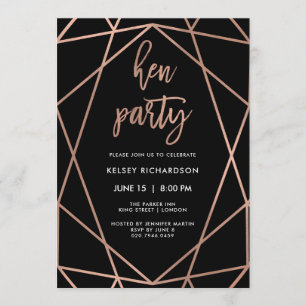 Imitat-Rosen-Gold des Henne-Party-  geometrisch Einladung