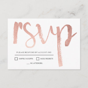 Imitat-Rosen-Goldfolie UAWG RSVP Karte