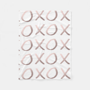 Imitat-Rosen-Goldtypographie umarmt und küsst xox Fleecedecke