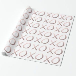 Imitat-Rosen-Goldtypographie umarmt und küsst xox Geschenkpapier