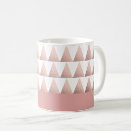 Imitat-Rosengoldgeometrisches Dreieckmuster Kaffeetasse